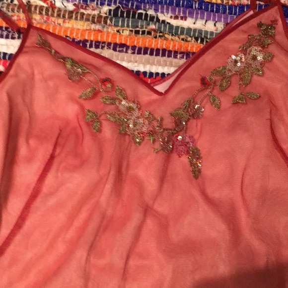 Vintage BCBG Holiday Dress Beaded red mesh size 2 - Picture 4 of 6